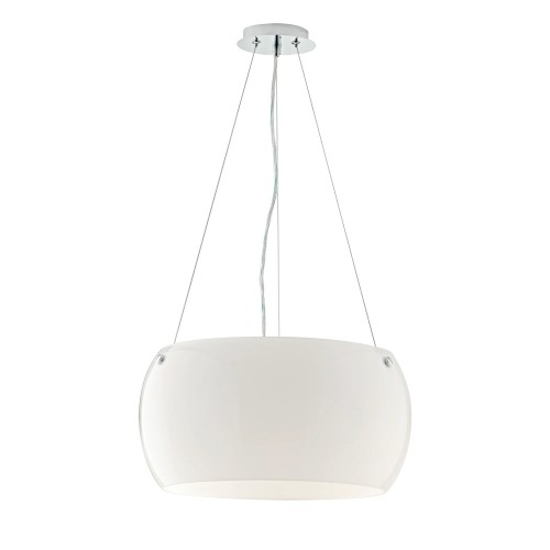 Lampada a Sospensione in Vetro Lampadario con Diffusore Bianco Moderno