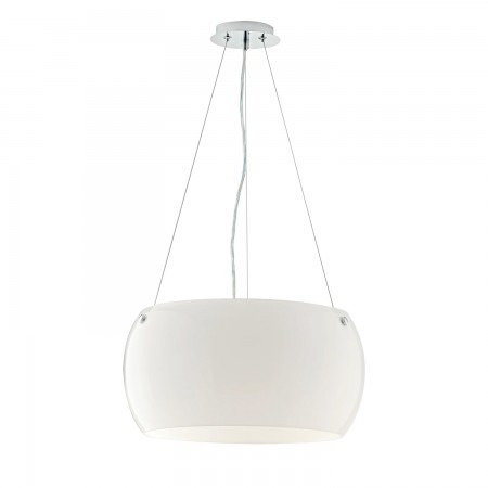 Lampada a Sospensione in Vetro Lampadario con Diffusore Bianco Moderno