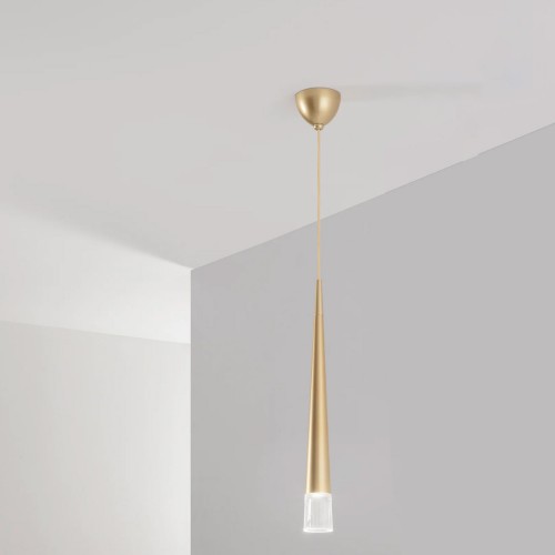 Lampadario Moderno in Metallo Oro Luce a Sospensione da Interno Design