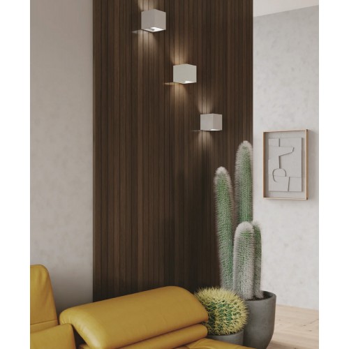Lampada da Parete Applique Punto Luce Quadrato Bianco Verniciabile
