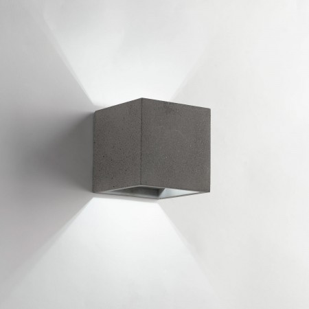 Applique Punto Luce Quadrato Lampada da Parete Cemento Biemissione