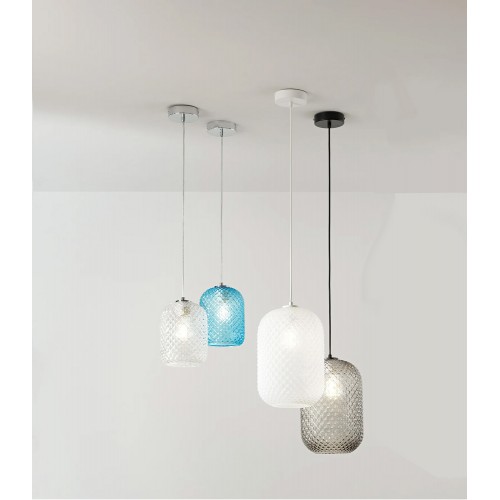 Luce in Vetro Cristallo Bianco Lampadario a Sospensione Elegante da Interno