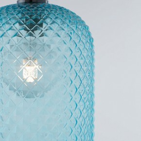 Luce in Vetro a Sospensione Lampadario di Cristallo Blu Elegante da Interno 2