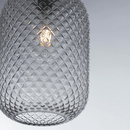 Lampada a Soffitto Grigio Luce in Vetro a Sospensione Elegante da Interno