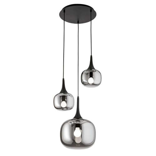 Lampadario con 3 Punti Luce a Sospensione in Vetro Elegante da Soffitto