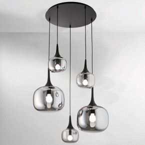 Lampadario a Sospensione in Vetro con 5 Punti Luce Elegante da Soffitto 2