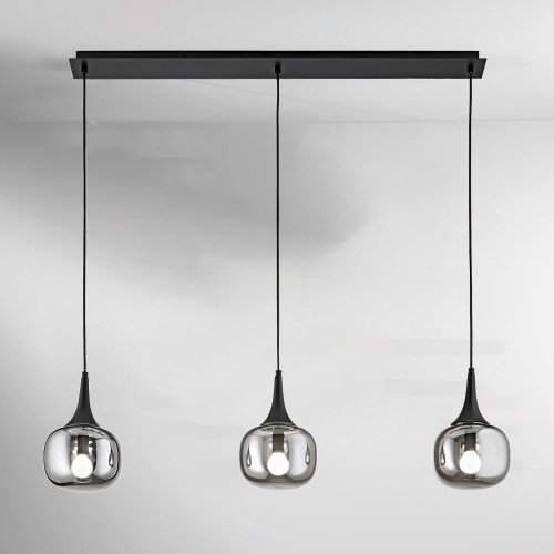 Luce a Sospensione Lampada a Soffitto con 3 Diffusori in Vetro Elegante