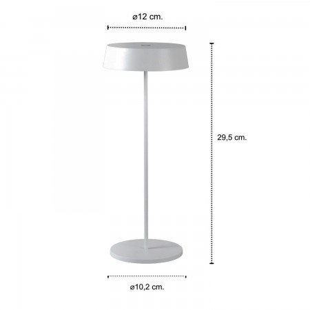 Luce da Tavolo Intec con Batteria Ricaricabile da Esterno Bianco a LED