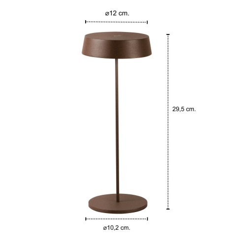 Luce da Tavolo Intec a LED con Batteria Ricaricabile da Esterno Bronzo