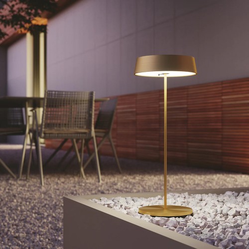 Lampada Oro da Tavolo Intec a LED con Batteria Ricaricabile da Esterno