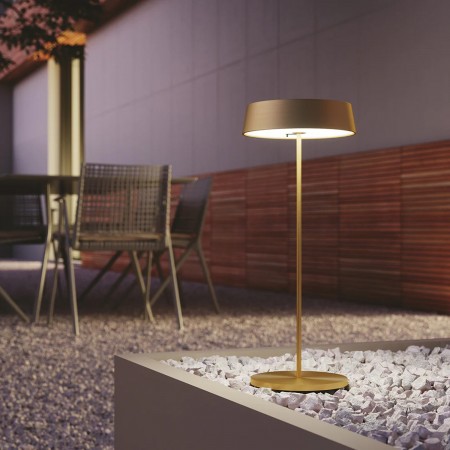 Lampada Oro da Tavolo Intec a LED con Batteria Ricaricabile da Esterno