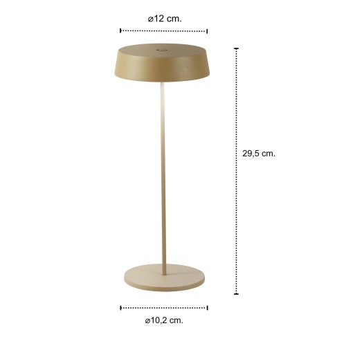 Lampada Oro da Tavolo Intec a LED con Batteria Ricaricabile da Esterno