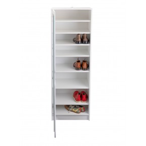 Armadio Scarpiera con Specchio Mobile Alto Bianco in Legno Porta Scarpe 2