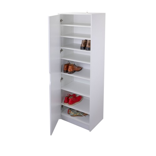 Armadio Scarpiera con Specchio Mobile Alto Bianco in Legno Porta Scarpe