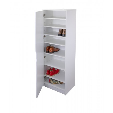 Armadio Scarpiera con Specchio Mobile Alto Bianco in Legno Porta Scarpe