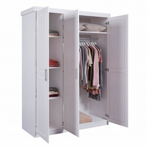 Armadio tre 3 Ante in Legno Mobile Guardaroba Bianco per Camera da Letto 2