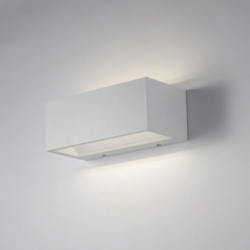 Applique a Parete Bianca Intec in Alluminio Luce da Muro da Esterno