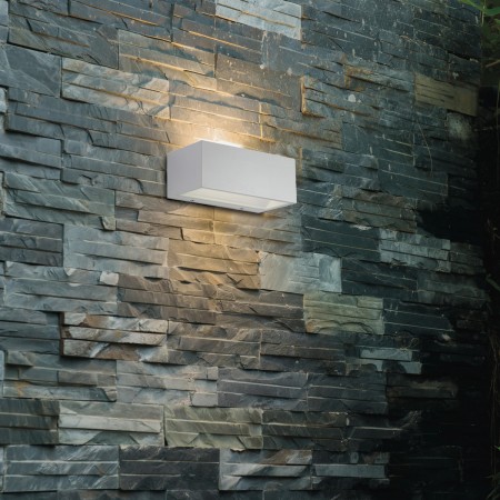 Applique a Parete Bianca Intec in Alluminio Luce da Muro da Esterno
