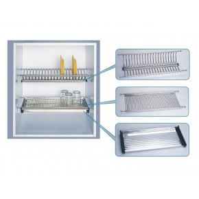 Scolapiatti per Cucina a Incasso con Vassoio Salvagocce in Acciaio 86 cm 2