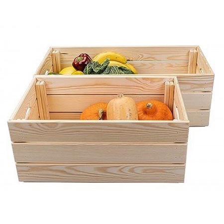 Cassetta Frutta e Verdura Scatola in Legno Organizzatore Impilabile