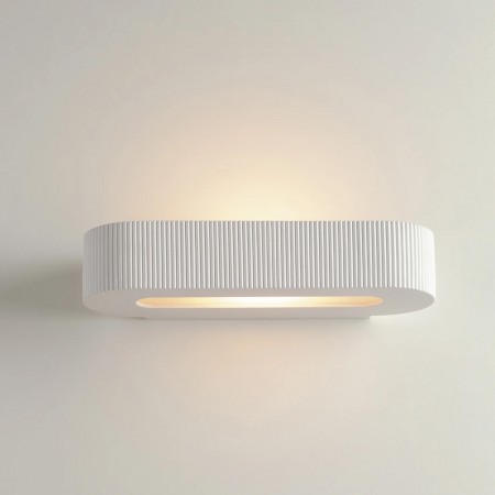 Applique a Muro Verniciabile in Gesso Bianco Lampada da Parete Interno