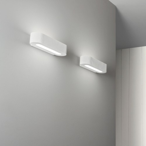 Applique a Muro Verniciabile in Gesso Bianco Lampada da Parete Interno