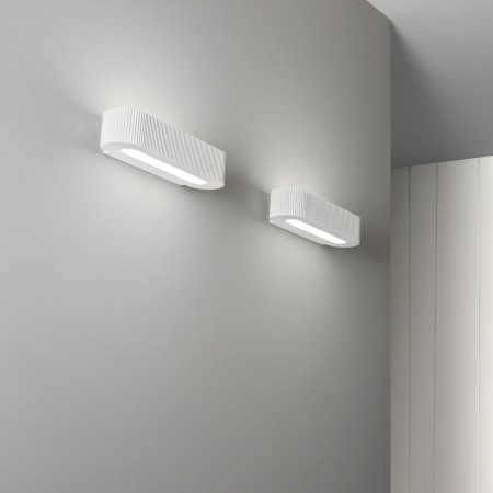 Applique a Muro Verniciabile in Gesso Bianco Lampada da Parete Interno