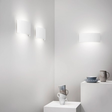 Applique a Muro Verniciabile Lampada in Gesso Luce Doppia Emissione