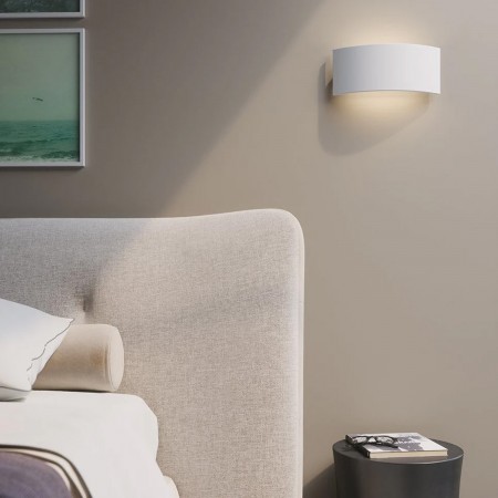 Applique a Muro Verniciabile Lampada in Gesso Luce Doppia Emissione