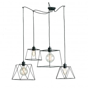 Lampadario a Sospensione in Metallo con 4 Punti Luce Moderno da Soffitto