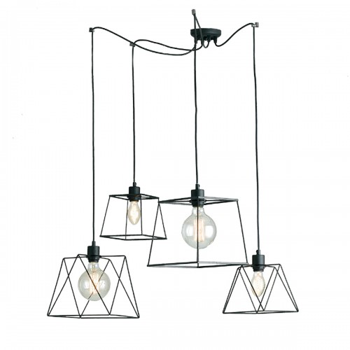 Lampadario a Sospensione in Metallo con 4 Punti Luce Moderno da Soffitto