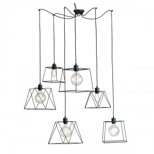 Lampadario con 6 Punti Luce Moderno da Soffitto a Sospensione in Metallo