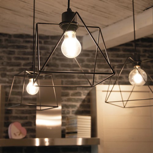 Lampadario con 6 Punti Luce Moderno da Soffitto a Sospensione in Metallo