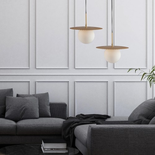 Lampadario Moderno Luce a Sospensione da Interno Design in Metallo Oro