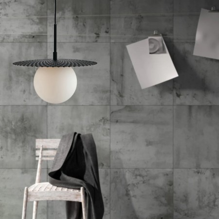 Lampadario Design Moderno in Metallo Nero Luce a Sospensione da Interno