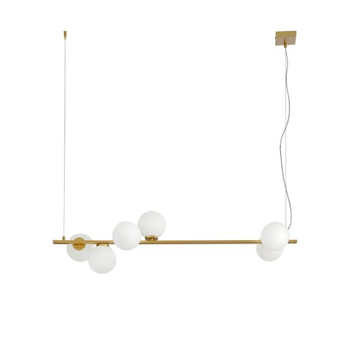 Lampada in Metallo Oro Elegante 6 Punti Luce Lampadario a Sospensione