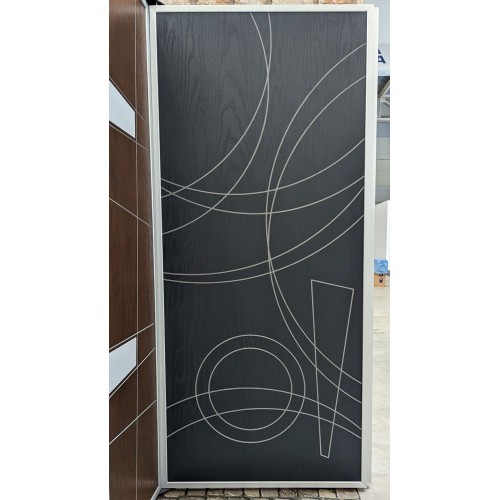 Pannello Pantografato Grigio per Porta Blindata da Esterno in Vetroresina Madrid