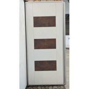 Pannello da Esterno in Vetroresina Bianco con Inserti Corten Noce 2