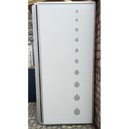 Porta Blindata per Esterno con Pannello Bianco Pantografato Drops
