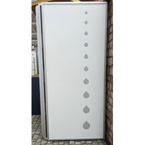Pannello per Porta Blindata Bianco con Inserti a Goccia Grigio da Esterno 2
