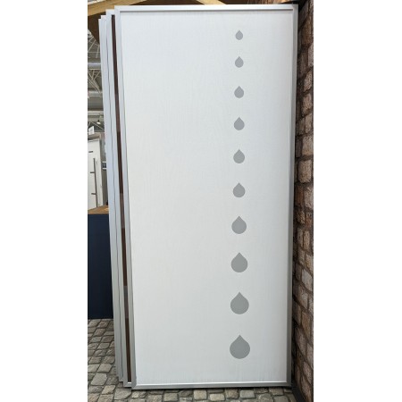 Pannello per Porta Blindata Bianco con Inserti a Goccia Grigio da Esterno