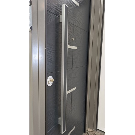 Portone Blindato in Vetroresina con Pannello per Esterno Grigio Porta Blindata