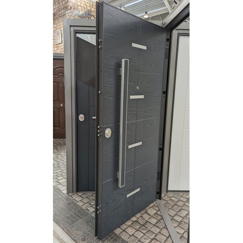 Portone Blindato in Vetroresina con Pannello per Esterno Grigio Porta Blindata