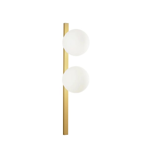 Applique 2 Punti Luce a Muro in Metallo Oro Lampada Elegante da Parete