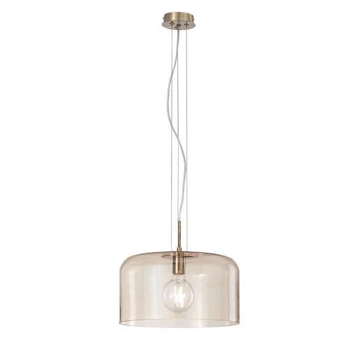 Lampadario Ambra a Sospensione Elegante da Interno Luce in Vetro Soffiato