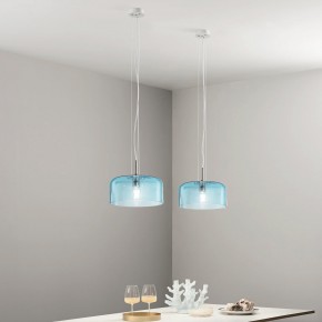 Lampadario da Interno a Sospensione Elegante Blu Luce in Vetro Soffiato 2