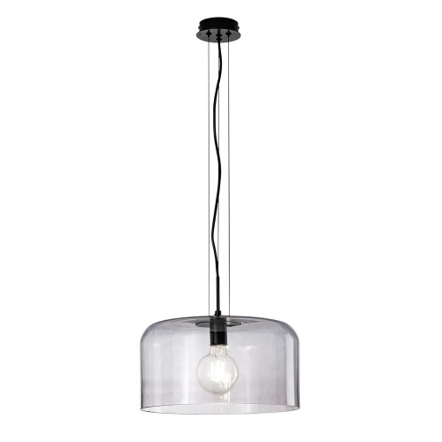 Luce in Vetro Soffiato Grigio Lampadario da Interno a Sospensione Elegante