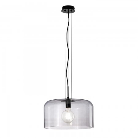 Luce in Vetro Soffiato Grigio Lampadario da Interno a Sospensione Elegante