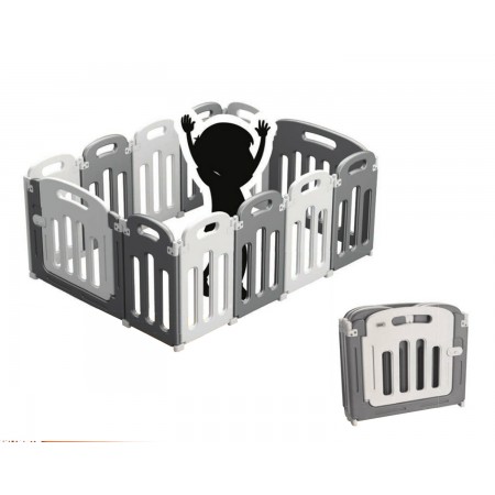 Box da Gioco Componibile per Bambini Recinzione Ripiegabile e Salvaspazio