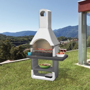 Barbecue a Carbone in Muratura Cemento Pietra Carbonella BBQ da Giardino Esterno 2